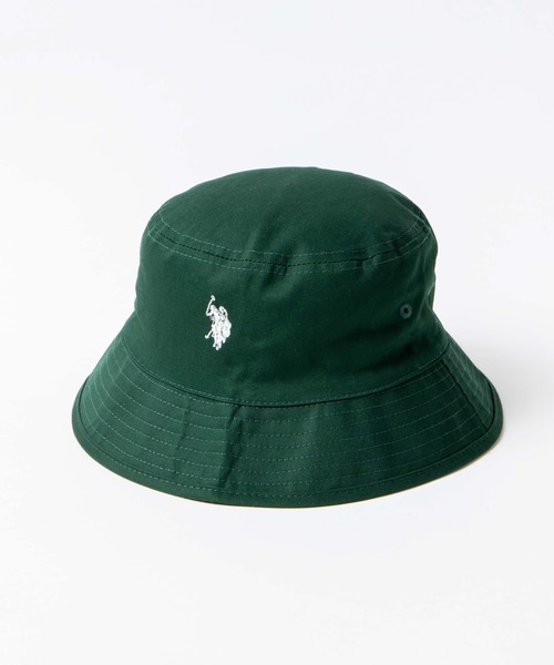 U.S. POLO ASSN.(ユーエスポロアッスン)の「∴WEGO/U.S. POLO ASSN. ワンポイントバケットハット(ハット・レディース・ブラウン/その他1/ベージュ系その他/グリーン/ブラック・FREE)」の1枚目の写真