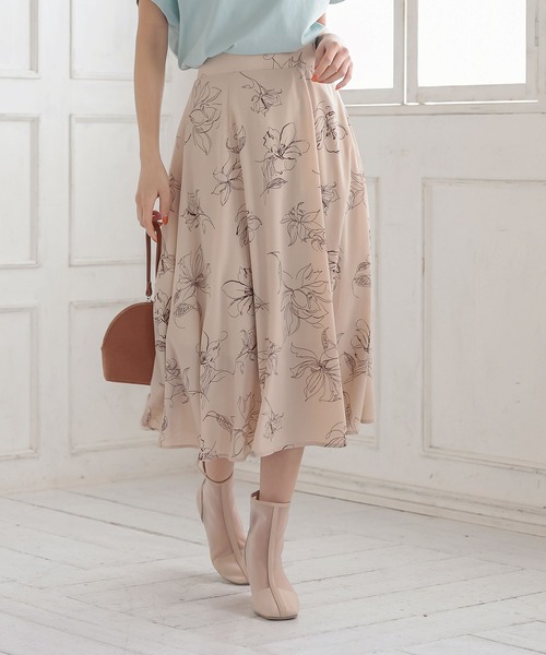 KOBE LETTUCE（コウベレタス）の「マキシ・ミモレ丈2TYPEフレアスカート（スカート・レディース・オフホワイト/ベージュ/ネイビー/ベージュ系その他2/ベージュ系その他3/ピンク系その他2/パープル系その他/ミント/ラベンダー/ピンク系その他/ホワイト系その他/ベージュ系その他/グリーン系その他/ブルー系その他/ブラック系その他/グリーン系その他2/オリーブ/ブルー/ブルー系その他2/ブルー系その他3/グリーン系その他4/ピンク系その他4/ライトブルー/グリーン系その他3/ピンク系その他3・1/2）」の9枚目の写真