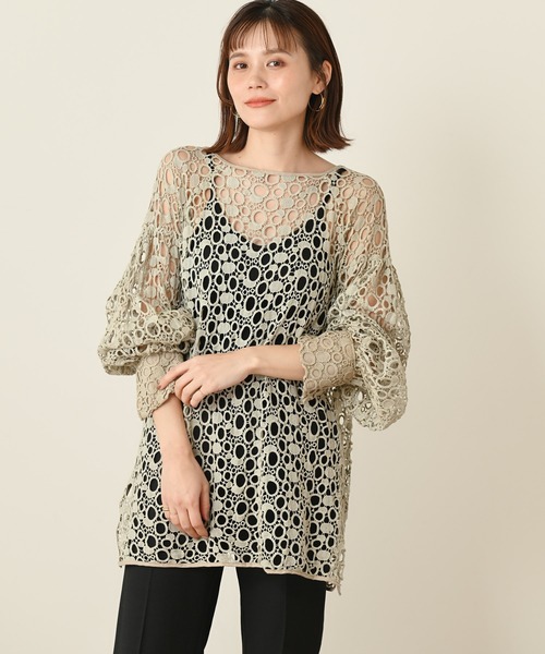 Omekashi（オメカシ）の「レースオーバーブラウス（シャツ/ブラウス・レディース・オフホワイト/グリーン/ブラック・FREE）」の3枚目の写真