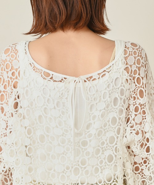 Omekashi（オメカシ）の「レースオーバーブラウス（シャツ/ブラウス・レディース・オフホワイト/グリーン/ブラック・FREE）」の5枚目の写真