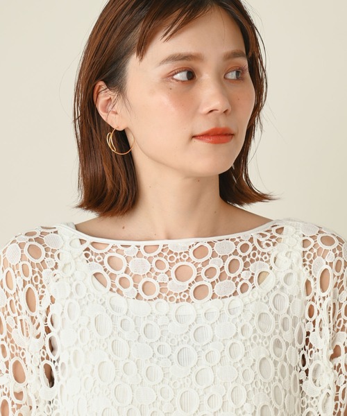 Omekashi（オメカシ）の「レースオーバーブラウス（シャツ/ブラウス・レディース・オフホワイト/グリーン/ブラック・FREE）」の4枚目の写真