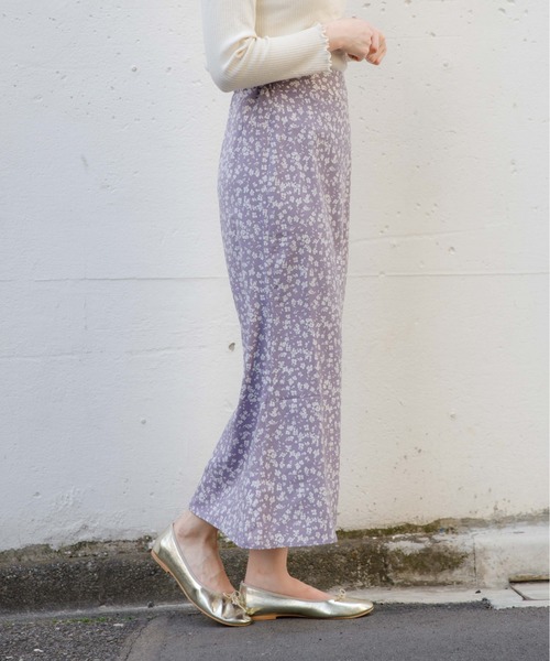 flower（フラワー）の「ニュアンスフラワースカート（スカート・レディース・ベージュ/パープル・SMALL/MEDIUM）」の10枚目の写真