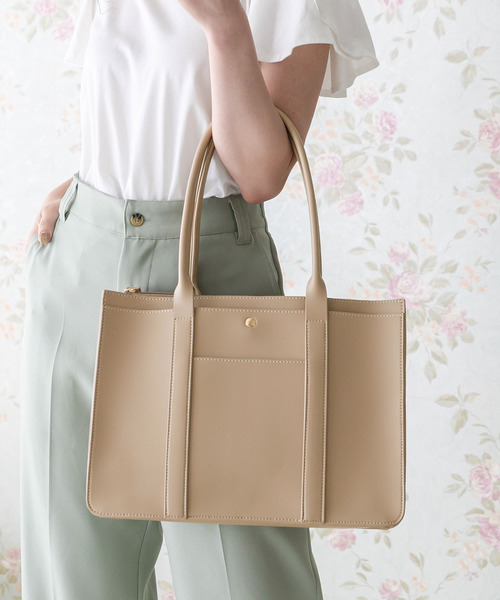 夢展望（ユメテンボウ）の「通勤通学トートバッグ（トートバッグ・レディース・モカ/オフホワイト/ベージュ/ブラック・FREE）」の4枚目の写真