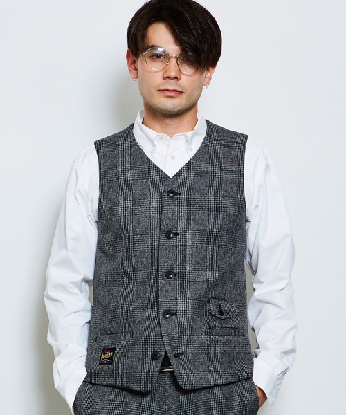 ROTAR(ローター)の「Tweed Glencheck Vest グレンチェック ベスト(ベスト・メンズ・チャコールグレー/グレー・X-LARGE/LARGE/MEDIUM)」の2枚目の写真
