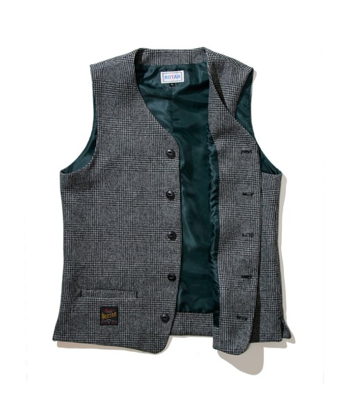 ROTAR(ローター)の「Tweed Glencheck Vest グレンチェック ベスト(ベスト・メンズ・チャコールグレー/グレー・X-LARGE/LARGE/MEDIUM)」の4枚目の写真