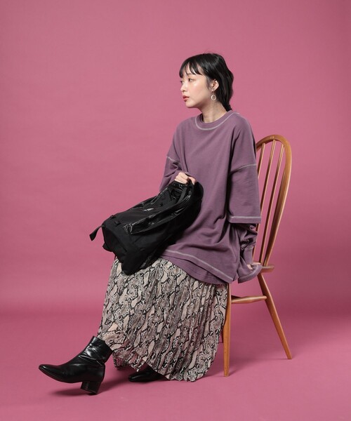 tシャツ 「レイヤード」ミニ裏毛 プルオーバー レディース FREAK'S STORE（フリークスストア）の「レイヤードミニ裏毛プル