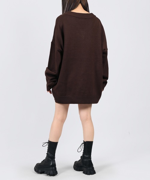 DING（ディング）の「DING/Vネックニット（ニット/セーター・レディース・ブラウン/オフホワイト/ブラック・FREE）」の7枚目の写真