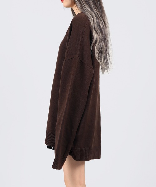 DING（ディング）の「DING/Vネックニット（ニット/セーター・レディース・ブラウン/オフホワイト/ブラック・FREE）」の9枚目の写真