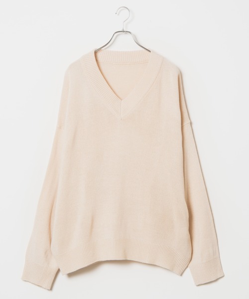 DING（ディング）の「DING/Vネックニット（ニット/セーター・レディース・ブラウン/オフホワイト/ブラック・FREE）」の11枚目の写真