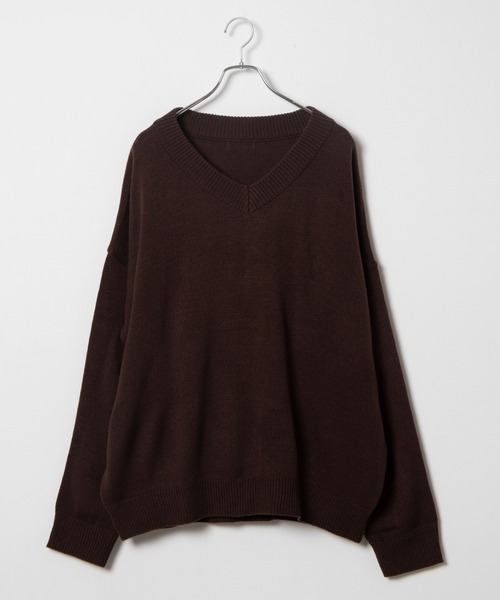 DING（ディング）の「DING/Vネックニット（ニット/セーター・レディース・ブラウン/オフホワイト/ブラック・FREE）」の13枚目の写真