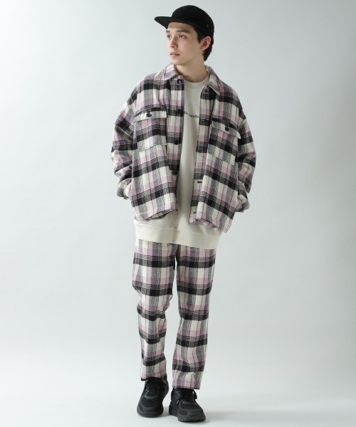 RAGEBLUE（レイジブルー）の「起毛チェックイージーパンツ/898134（スラックス・メンズ・グレー/ピンク・MEDIUM/LARGE）」の5枚目の写真