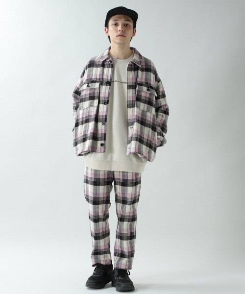 RAGEBLUE（レイジブルー）の「起毛チェックイージーパンツ/898134（スラックス・メンズ・グレー/ピンク・MEDIUM/LARGE）」の6枚目の写真