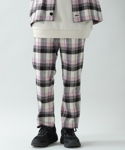 RAGEBLUE（レイジブルー）の「起毛チェックイージーパンツ/898134（スラックス・メンズ・グレー/ピンク・MEDIUM/LARGE）」の8枚目の写真