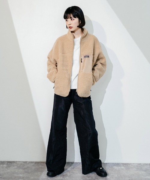 KANGOL(カンゴール)の「KANGOL 別注 オーバーサイズ ボアジャケット(ブルゾン・メンズ・ブラック/ベージュ/ブラウン/オフホワイト/グレー・S/M/L/XL)」の10枚目の写真