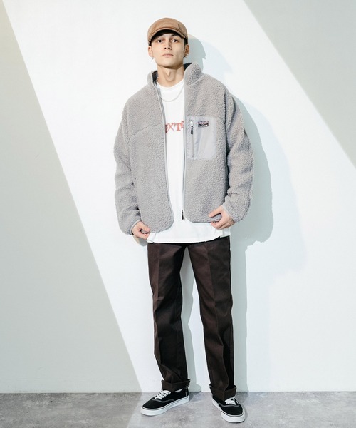 KANGOL(カンゴール)の「KANGOL 別注 オーバーサイズ ボアジャケット(ブルゾン・メンズ・ブラック/ベージュ/ブラウン/オフホワイト/グレー・S/M/L/XL)」の21枚目の写真