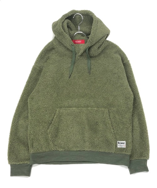 ADMIX/ATELIER SAB MEN（アドミックスアトリエサブメン）の「【no sweat.×ADMIX/ATELIER SAB MEN】コラボ ユニセックス もこもこ ボアフリース ルーズサイズ プル パーカー（パーカー・メンズ・オリーブ/グレー/ベージュ/ブラック/ネイビー/ホワイト・48/50/52）」の15枚目の写真