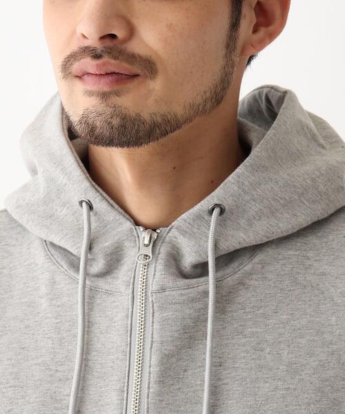 BASECONTROL（ベースコントロール）の「◆使える抗菌防臭ストレッチ裏毛 2段ロゴロング丈ビッグジップパーカー（パーカー・メンズ・グレー/ブラック/パープル系4・04/03/02）」の9枚目の写真