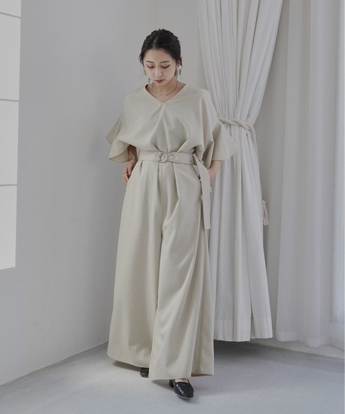 Happy John（ハッピージョン）の「フレアシルエットジャンプスーツ（つなぎ/オールインワン・レディース・ブラック/ベージュ・FREE）」の20枚目の写真