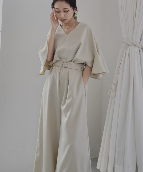 Happy John（ハッピージョン）の「フレアシルエットジャンプスーツ（つなぎ/オールインワン・レディース・ブラック/ベージュ・FREE）」の17枚目の写真