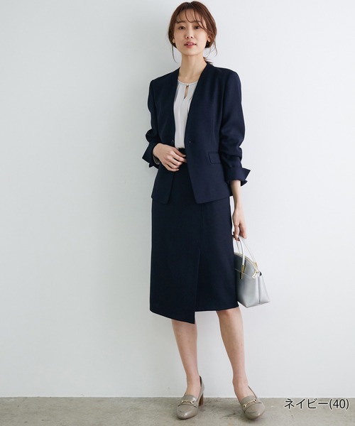 ROPE' PICNIC(ロペピクニック)の「【UVカット&マシンウォッシャブル】リネンライクラップスカート(スカート・レディース・ライトグリーン/ネイビー/ライトグレー・40/38/36)」の11枚目の写真
