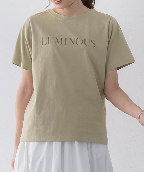 Pierrot(ピエロ)の「LUMINOUSシルケットロゴTシャツ(Tシャツ/カットソー・レディース・ホワイト×ブラック/グレー×ホワイト/ベージュ系その他・M/L)」の10枚目の写真