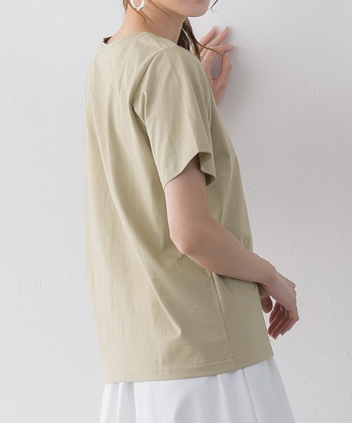 Pierrot(ピエロ)の「LUMINOUSシルケットロゴTシャツ(Tシャツ/カットソー・レディース・ホワイト×ブラック/グレー×ホワイト/ベージュ系その他・M/L)」の11枚目の写真