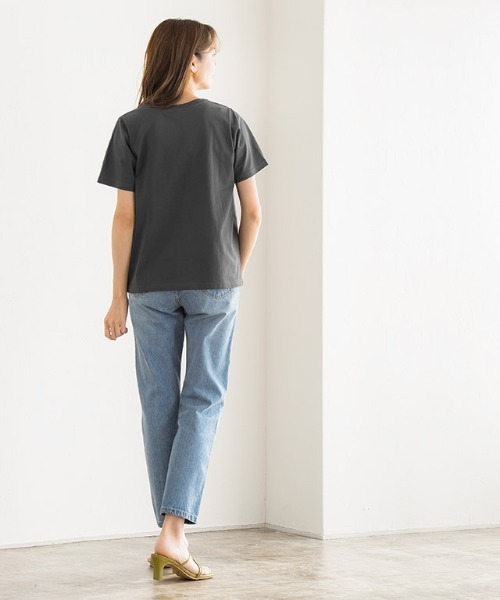 Pierrot(ピエロ)の「LUMINOUSシルケットロゴTシャツ(Tシャツ/カットソー・レディース・ホワイト×ブラック/グレー×ホワイト/ベージュ系その他・M/L)」の6枚目の写真