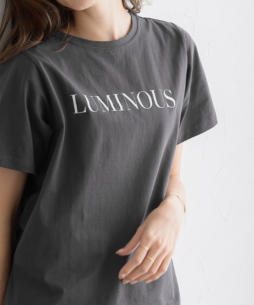Pierrot(ピエロ)の「LUMINOUSシルケットロゴTシャツ(Tシャツ/カットソー・レディース・ホワイト×ブラック/グレー×ホワイト/ベージュ系その他・M/L)」の7枚目の写真