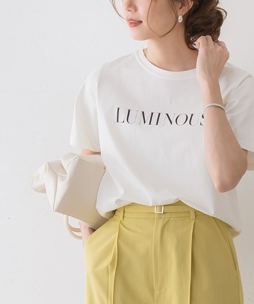 Pierrot(ピエロ)の「LUMINOUSシルケットロゴTシャツ(Tシャツ/カットソー・レディース・ホワイト×ブラック/グレー×ホワイト/ベージュ系その他・M/L)」の14枚目の写真