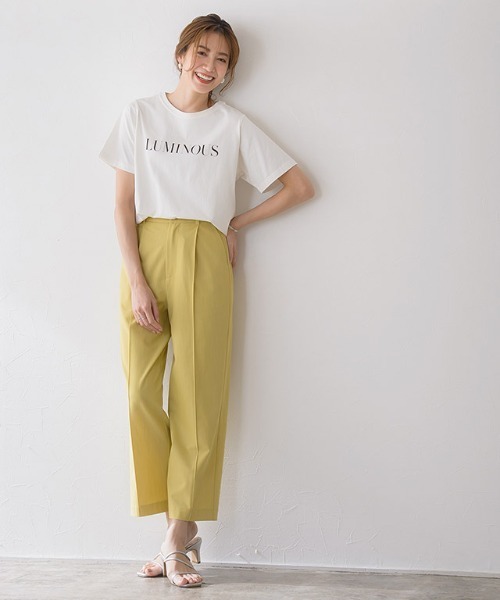 Pierrot(ピエロ)の「LUMINOUSシルケットロゴTシャツ(Tシャツ/カットソー・レディース・ホワイト×ブラック/グレー×ホワイト/ベージュ系その他・M/L)」の15枚目の写真