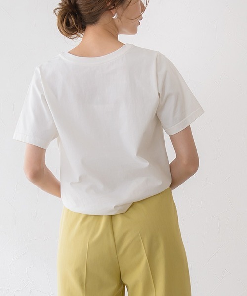 Pierrot(ピエロ)の「LUMINOUSシルケットロゴTシャツ(Tシャツ/カットソー・レディース・ホワイト×ブラック/グレー×ホワイト/ベージュ系その他・M/L)」の16枚目の写真