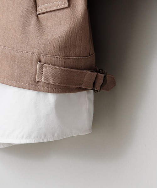 anown（アノン）の「オーバーサイズ 裾レイヤードサイドポケット 半袖シャツブルゾン【ファッションインフルエンサー しゅんたろー×anown 限定コラボ】（ブルゾン・メンズ・ライトブルー/ベージュ/グレイッシュベージュ・M/L）」の4枚目の写真