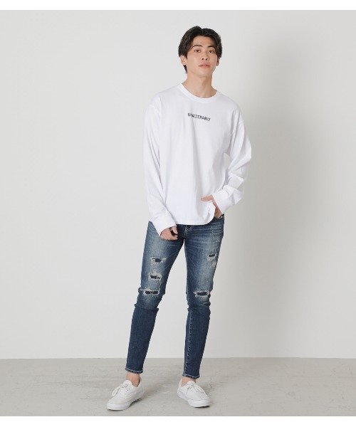 AZUL by moussy（アズールバイマウジー）の「UNALTERABLY PULLOVER/アンオールタラブリィプルオーバー（スウェット・メンズ・ブラック/ホワイト/オレンジ系その他・LARGE/MEDIUM/SMALL）」の9枚目の写真