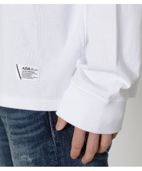 AZUL by moussy（アズールバイマウジー）の「UNALTERABLY PULLOVER/アンオールタラブリィプルオーバー（スウェット・メンズ・ブラック/ホワイト/オレンジ系その他・LARGE/MEDIUM/SMALL）」の6枚目の写真