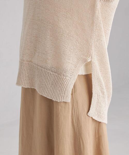 green label relaxing（グリーンレーベルリラクシング）の「FFC L/C /NY テープヤーン ベスト（ニット/セーター・レディース・オフホワイト/ターコイズブルー/ダークグレー・FREE）」の4枚目の写真