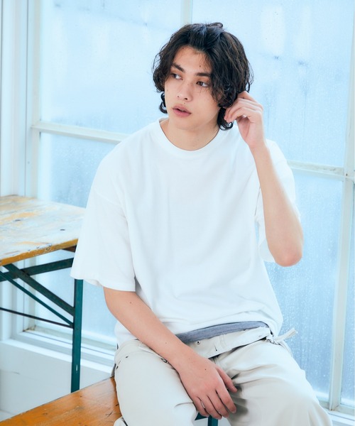 anown（アノン）の「【-anown original-】アンサンブル2点セット オーバーサイズ Tシャツ＆タンクトップ（Tシャツ/カットソー・メンズ・ホワイト/ブラック/アッシュブラウン/ブルー系その他/グレイッシュベージュ・S/M/L/XL）」の8枚目の写真