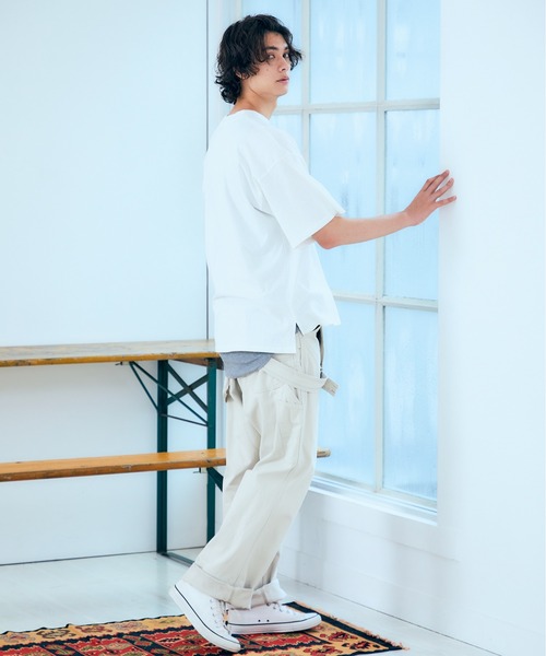 anown（アノン）の「【-anown original-】アンサンブル2点セット オーバーサイズ Tシャツ＆タンクトップ（Tシャツ/カットソー・メンズ・ホワイト/ブラック/アッシュブラウン/ブルー系その他/グレイッシュベージュ・S/M/L/XL）」の14枚目の写真
