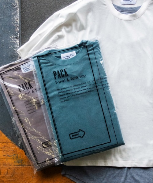 anown（アノン）の「【-anown original-】アンサンブル2点セット オーバーサイズ Tシャツ＆タンクトップ（Tシャツ/カットソー・メンズ・ホワイト/ブラック/アッシュブラウン/ブルー系その他/グレイッシュベージュ・S/M/L/XL）」の13枚目の写真