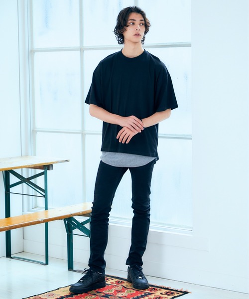 anown（アノン）の「【-anown original-】アンサンブル2点セット オーバーサイズ Tシャツ＆タンクトップ（Tシャツ/カットソー・メンズ・ホワイト/ブラック/アッシュブラウン/ブルー系その他/グレイッシュベージュ・S/M/L/XL）」の20枚目の写真