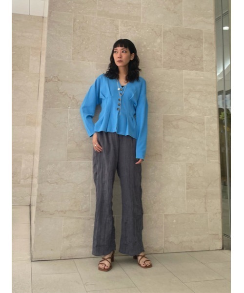 THROW by SLY(スローバイスライ)の「THROW WRINKLE RELAX PT リラックス パンツ(スラックス・レディース・ベージュ/ピンク/グレー・1/2)」の5枚目の写真