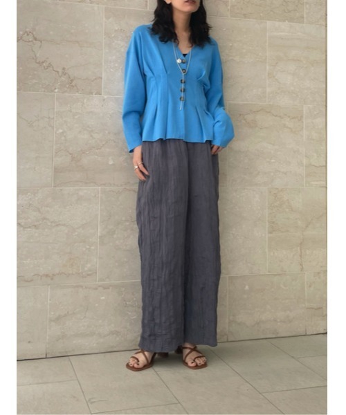 THROW by SLY(スローバイスライ)の「THROW WRINKLE RELAX PT リラックス パンツ(スラックス・レディース・ベージュ/ピンク/グレー・1/2)」の6枚目の写真