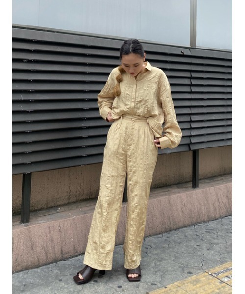 THROW by SLY(スローバイスライ)の「THROW WRINKLE RELAX PT リラックス パンツ(スラックス・レディース・ベージュ/ピンク/グレー・1/2)」の20枚目の写真