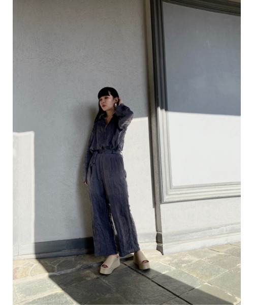 THROW by SLY(スローバイスライ)の「THROW WRINKLE RELAX PT リラックス パンツ(スラックス・レディース・ベージュ/ピンク/グレー・1/2)」の7枚目の写真