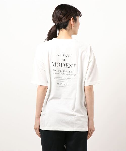 Honeys（ハニーズ）の「フォトプリントＴシャツ（Tシャツ/カットソー・レディース・ホワイト/ラベンダー/ホワイト×ブラック/グリーン系その他/スミクロ・LL/M/L）」の19枚目の写真