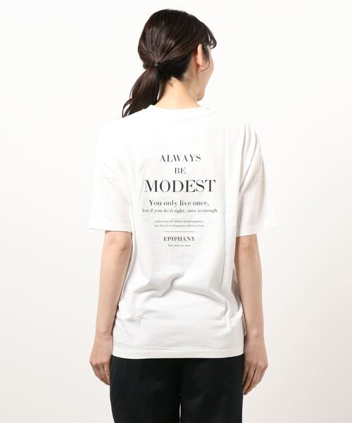 Honeys（ハニーズ）の「フォトプリントＴシャツ（Tシャツ/カットソー・レディース・ホワイト/ラベンダー/ホワイト×ブラック/グリーン系その他/スミクロ・LL/M/L）」の12枚目の写真