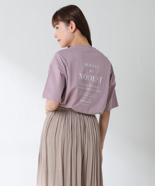 Honeys（ハニーズ）の「フォトプリントＴシャツ（Tシャツ/カットソー・レディース・ホワイト/ラベンダー/ホワイト×ブラック/グリーン系その他/スミクロ・LL/M/L）」の10枚目の写真