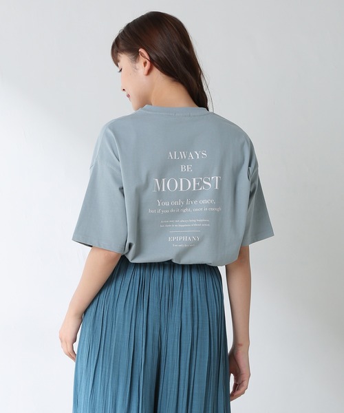 Honeys（ハニーズ）の「フォトプリントＴシャツ（Tシャツ/カットソー・レディース・ホワイト/ラベンダー/ホワイト×ブラック/グリーン系その他/スミクロ・LL/M/L）」の17枚目の写真