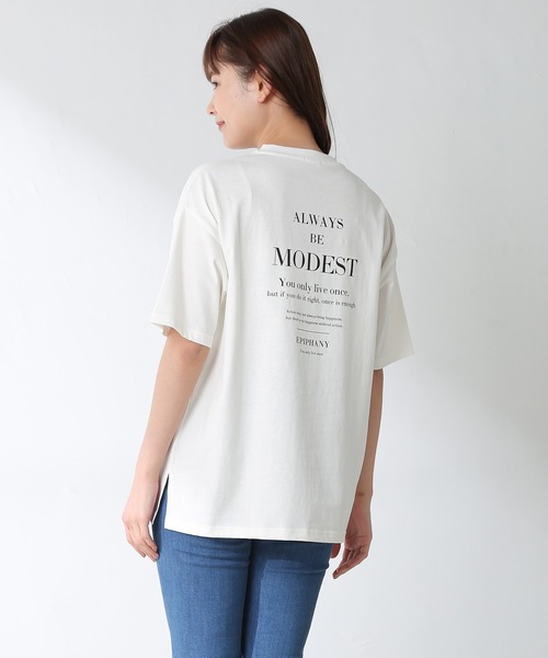 Honeys（ハニーズ）の「フォトプリントＴシャツ（Tシャツ/カットソー・レディース・ホワイト/ラベンダー/ホワイト×ブラック/グリーン系その他/スミクロ・LL/M/L）」の13枚目の写真