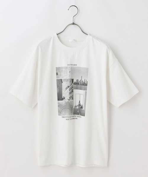 Honeys（ハニーズ）の「フォトプリントＴシャツ（Tシャツ/カットソー・レディース・ホワイト/ラベンダー/ホワイト×ブラック/グリーン系その他/スミクロ・LL/M/L）」の18枚目の写真