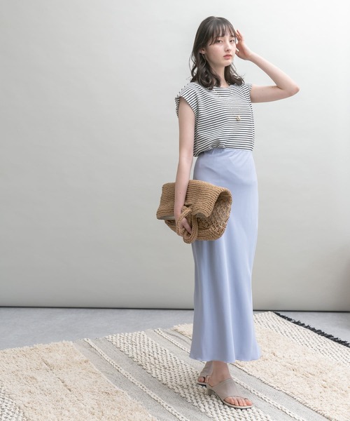 UR Lab.（アーバンリサーチラボ）の「ストレートスカート（スカート・レディース・ベージュ/ブルー/ミント・38/36）」の4枚目の写真